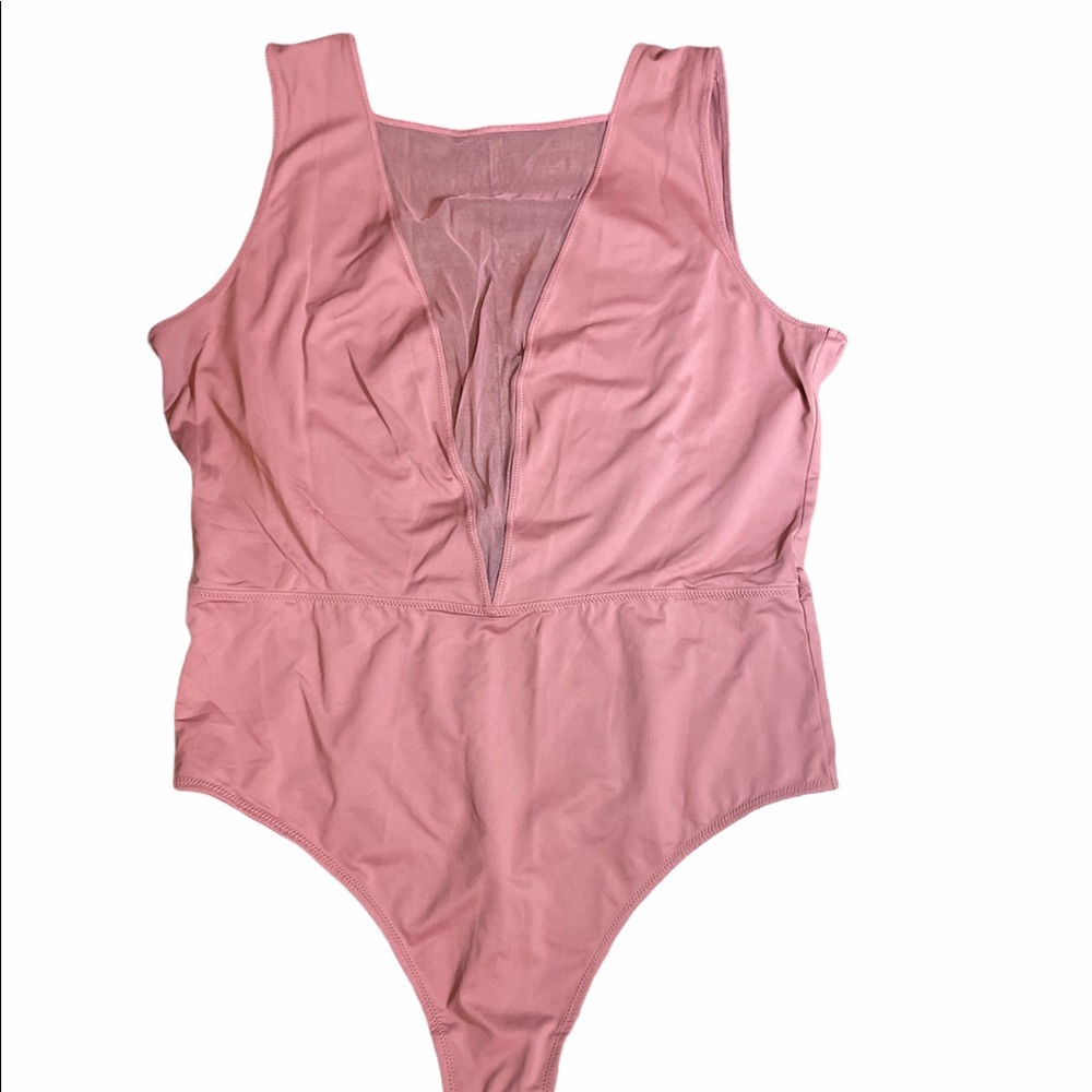 Victoria’s Secret Rose Bodysuit deep V - XL NWOT